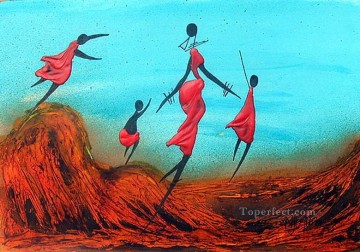 Marcher avec les enfants de l’Afrique Peinture décoratif